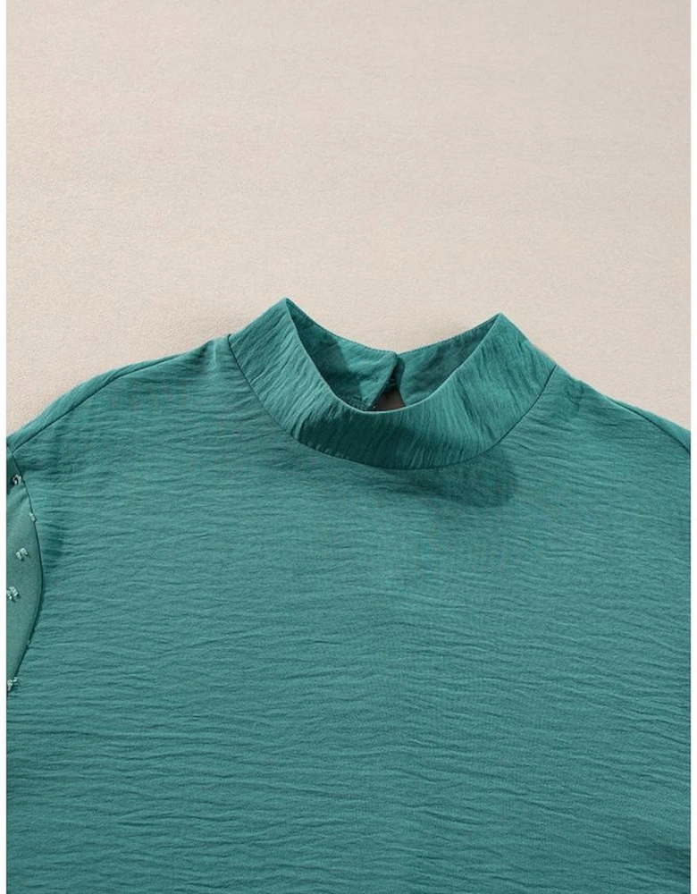 Skobeloff Swiss Dot Balloon Sleeve Loose Blouse