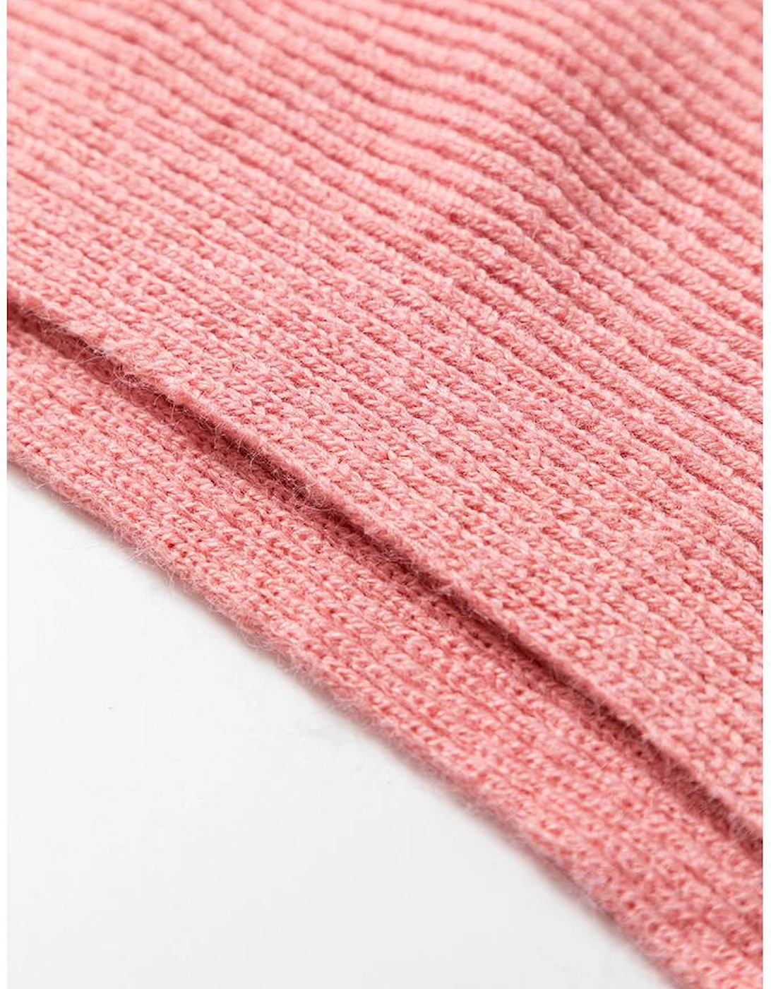 Light Pink Ribbed Knit Half Sleeve Plus Size Poncho Style Sweater