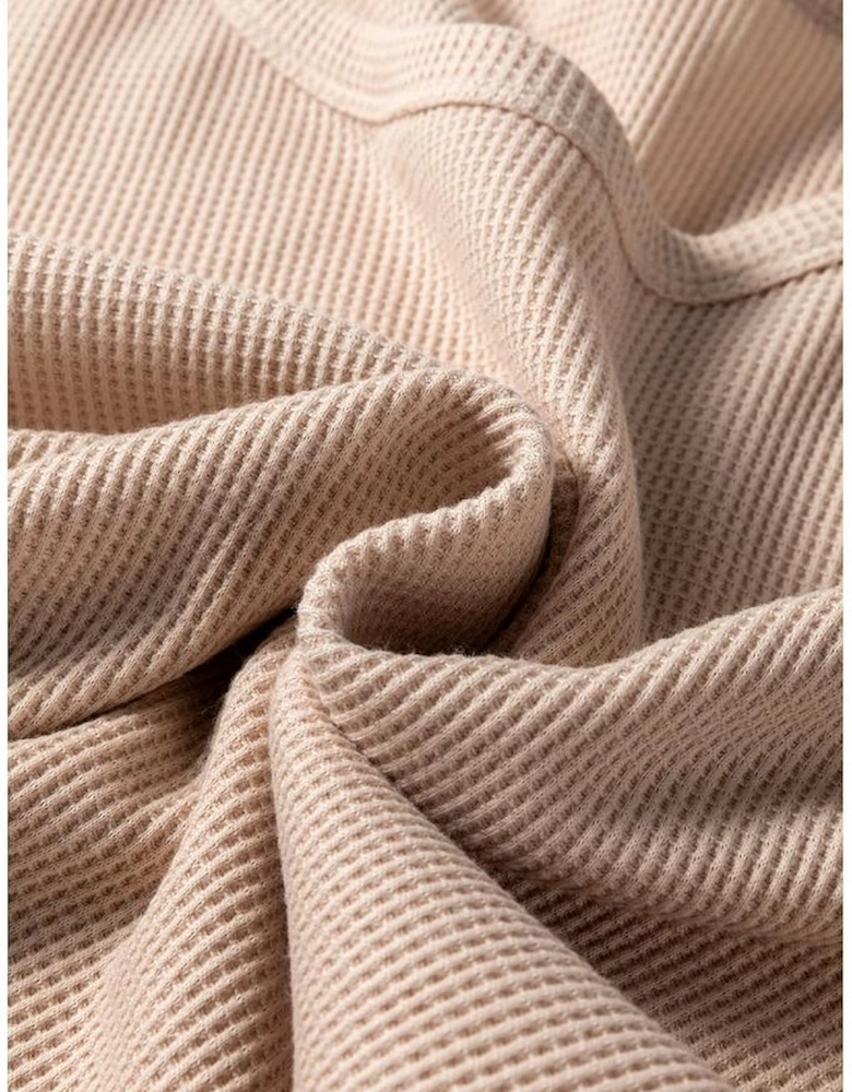 Parchment Textured Long Sleeve T Shirt and Pants Lounge Set