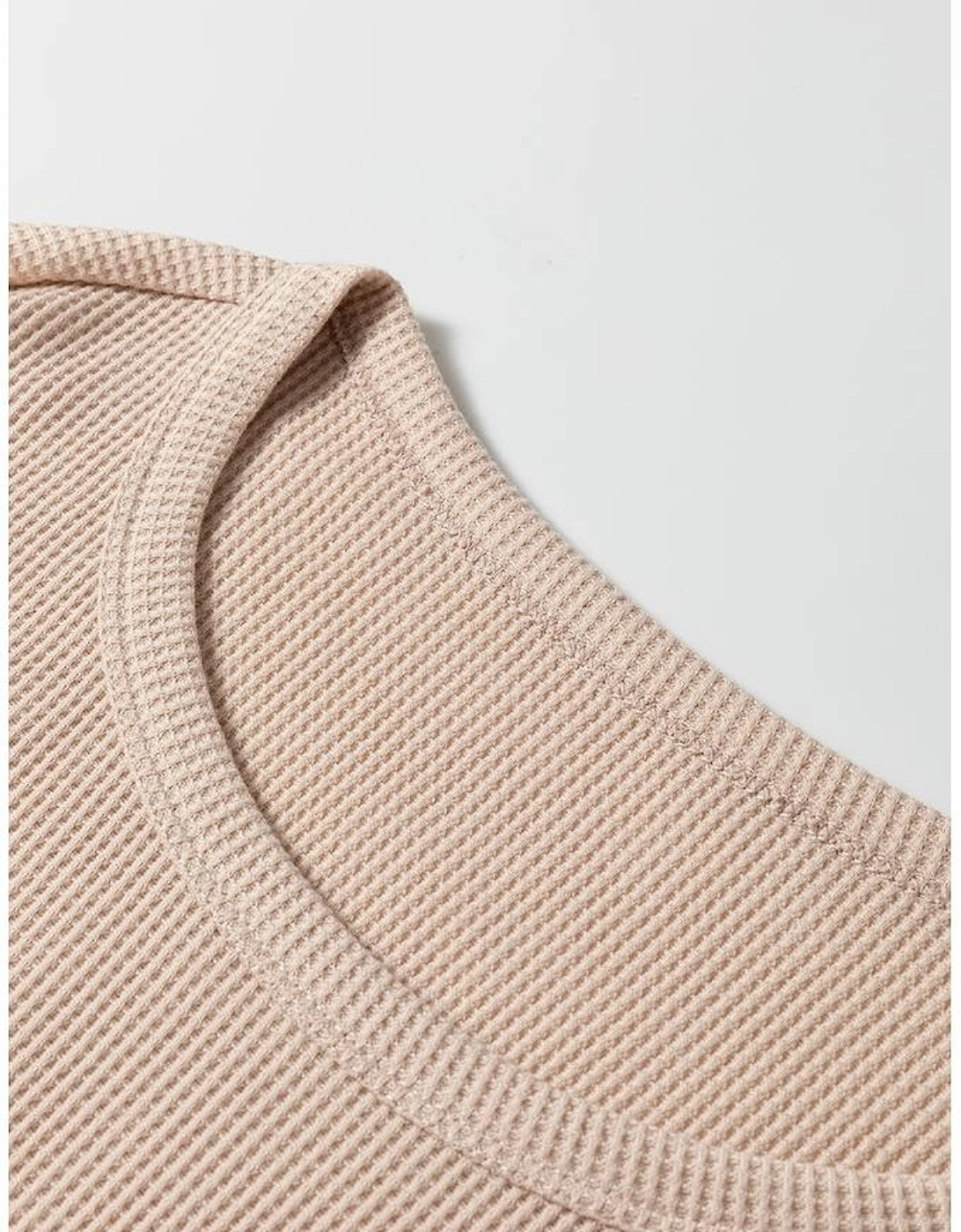 Parchment Textured Long Sleeve T Shirt and Pants Lounge Set