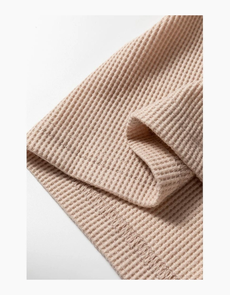 Parchment Textured Long Sleeve T Shirt and Pants Lounge Set