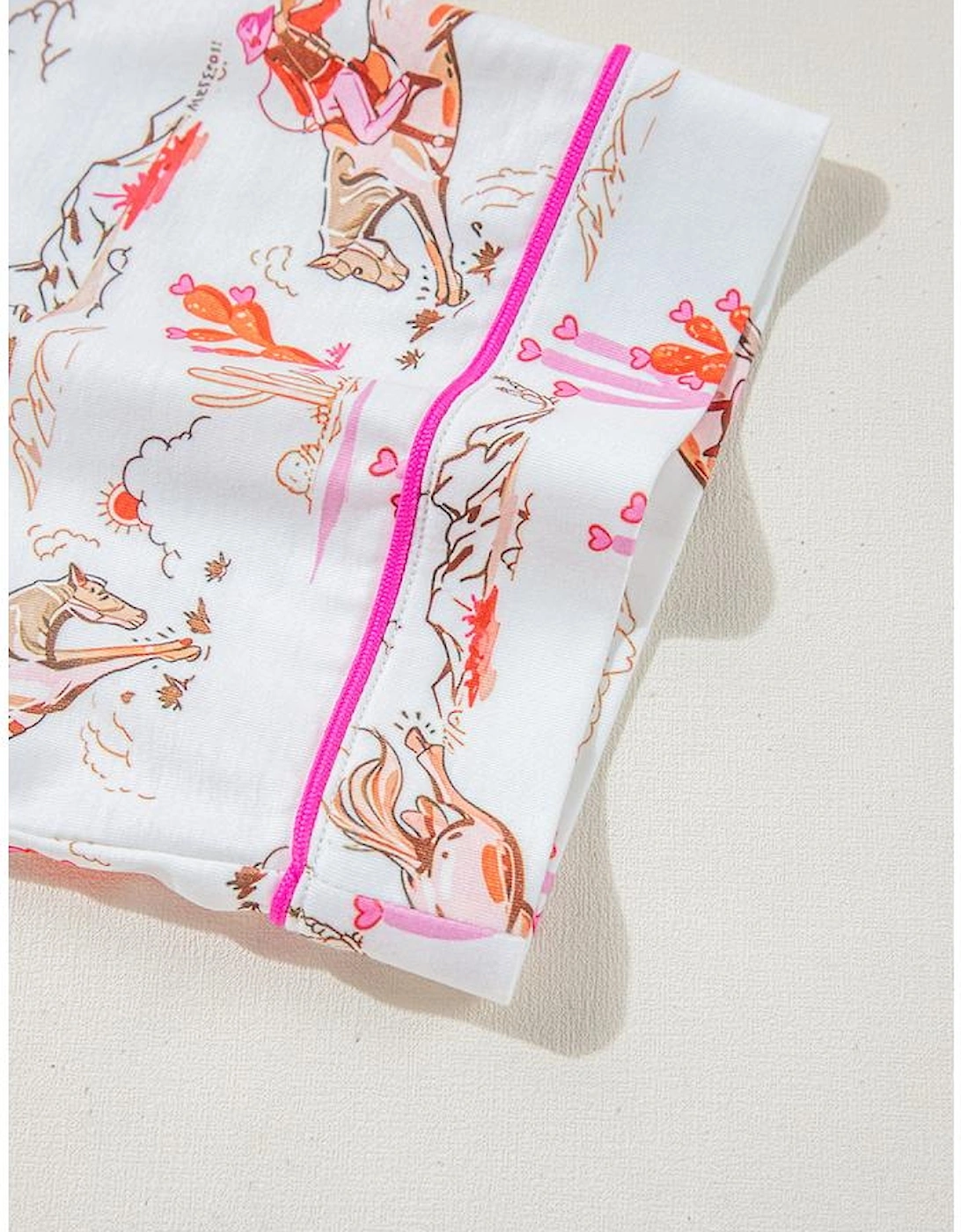 White Cowgirl Country Print Pajamas Set