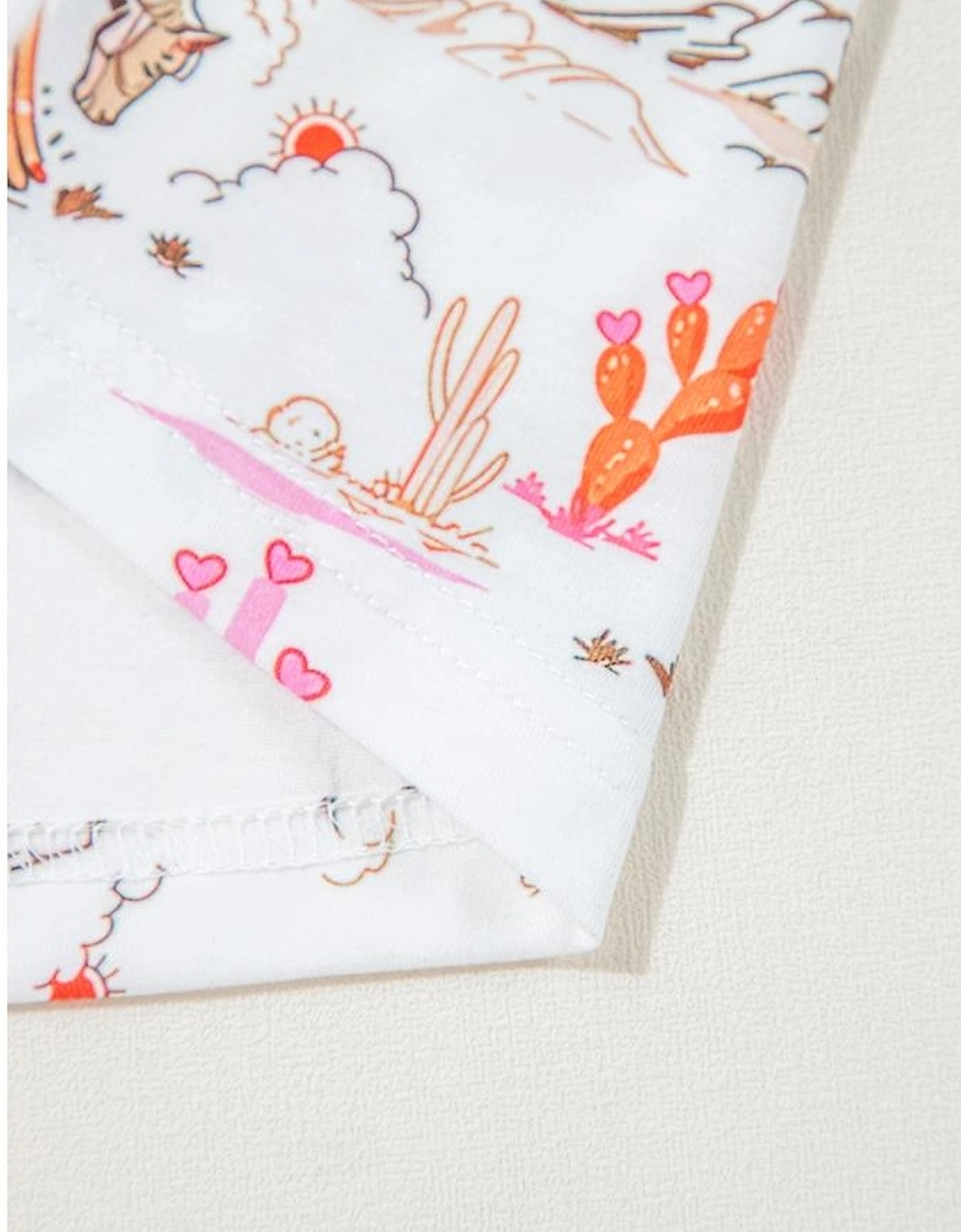 White Cowgirl Country Print Pajamas Set