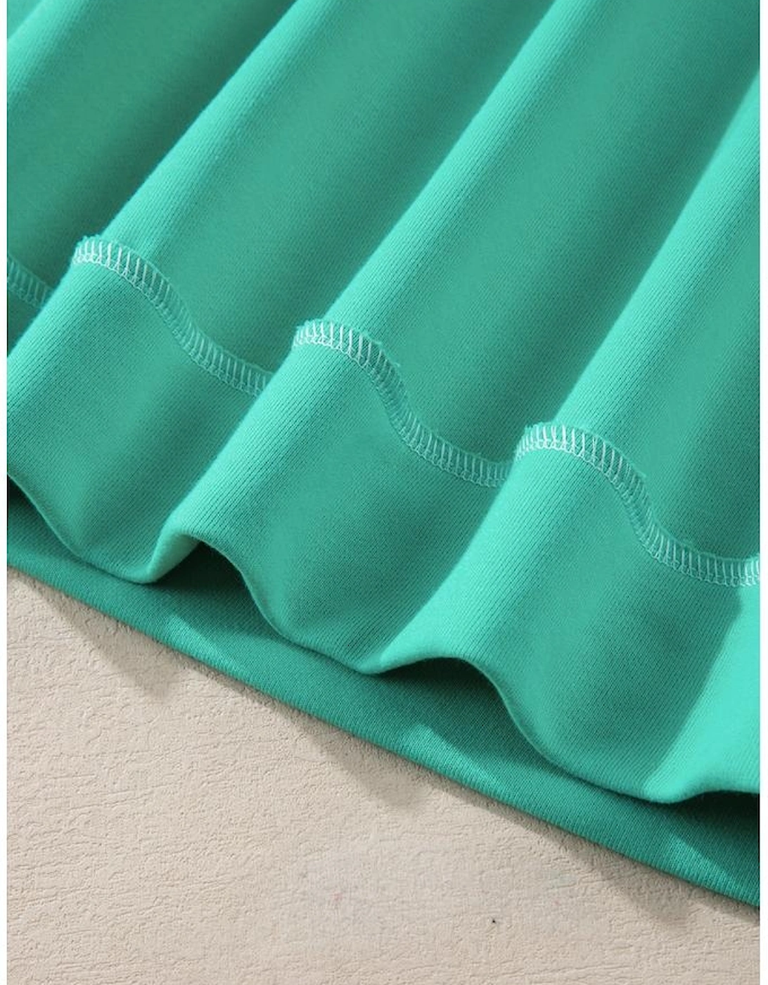 Aruba Blue Colorblock Patchwork Cross Seam Plus Sweatshirt