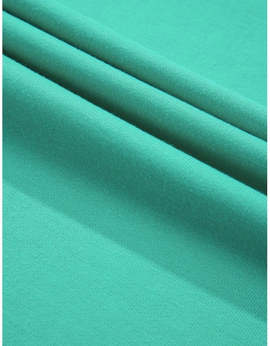 Aruba Blue Colorblock Patchwork Cross Seam Plus Sweatshirt