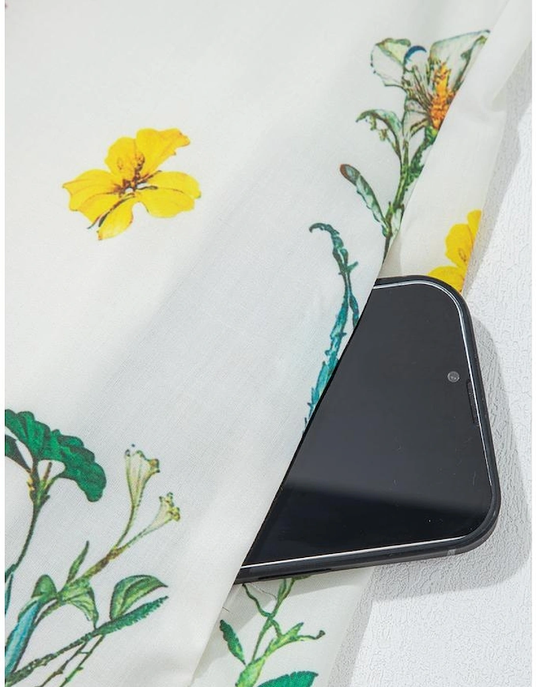 White Floral Print Contrast Striped Patchwork Short Puff Sleeve Dress