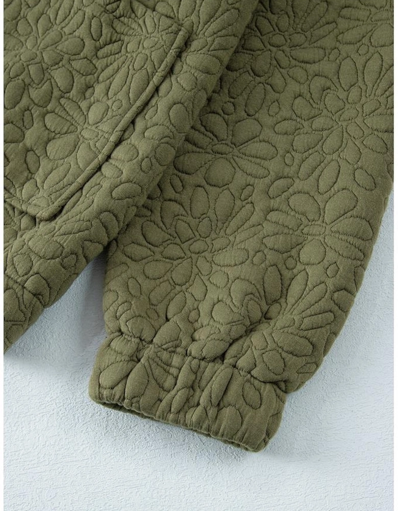 Jungle Green Floral Quilted Jacket