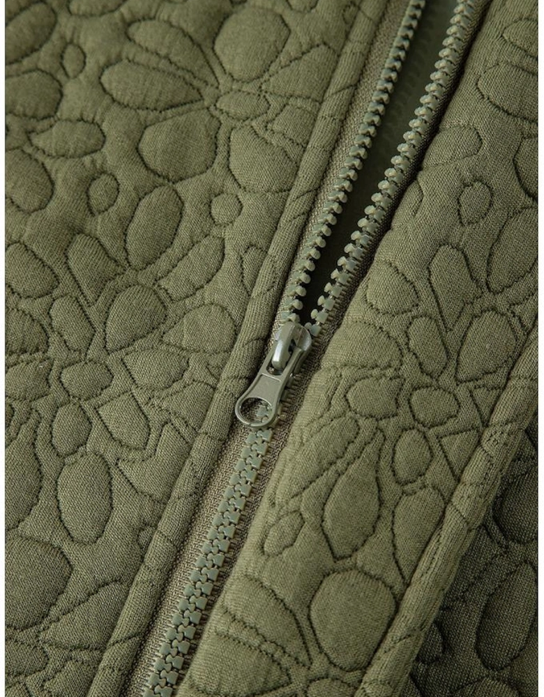 Jungle Green Floral Quilted Jacket