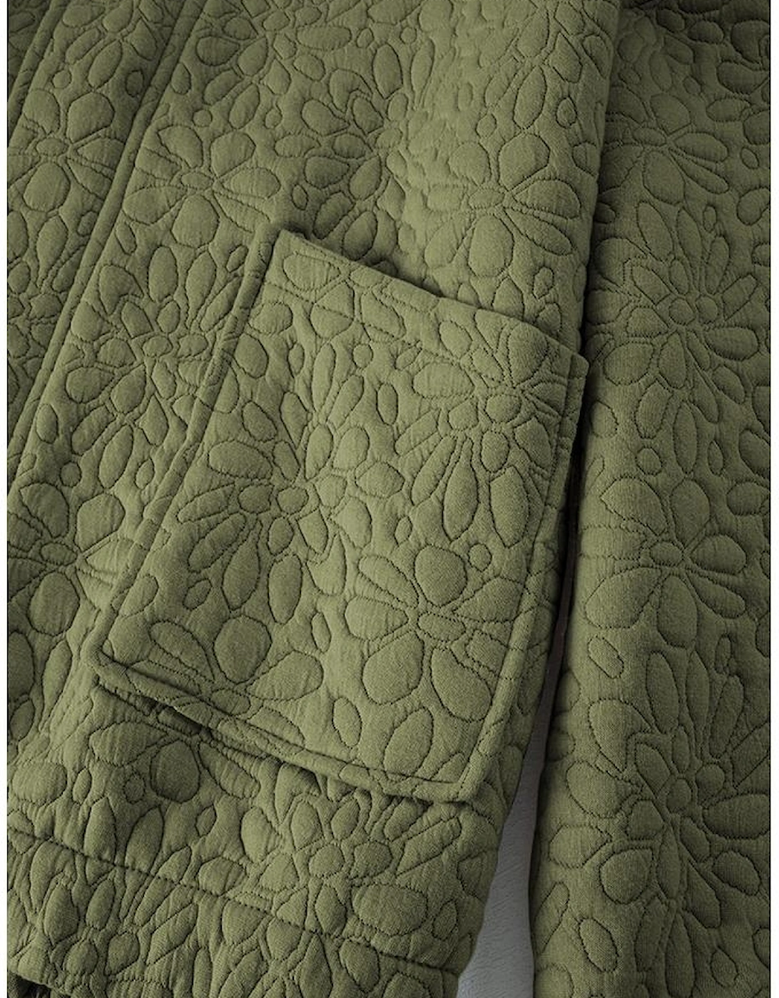 Jungle Green Floral Quilted Jacket