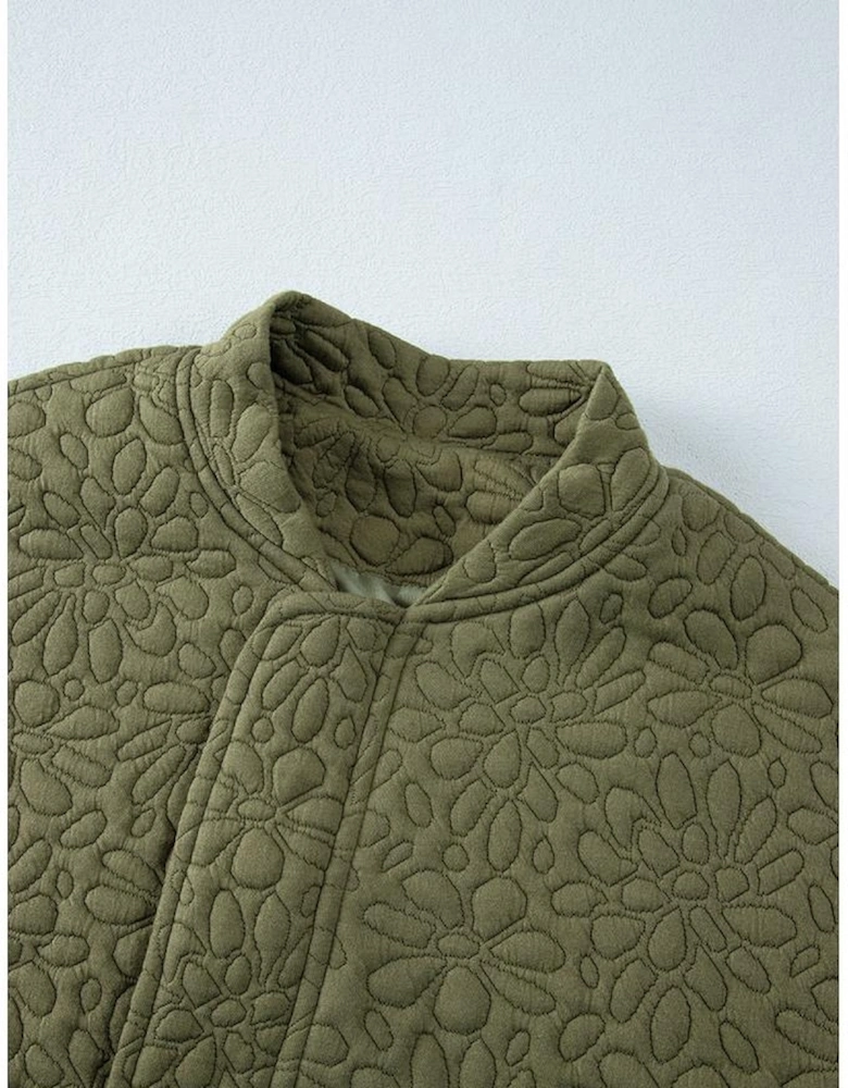 Jungle Green Floral Quilted Jacket