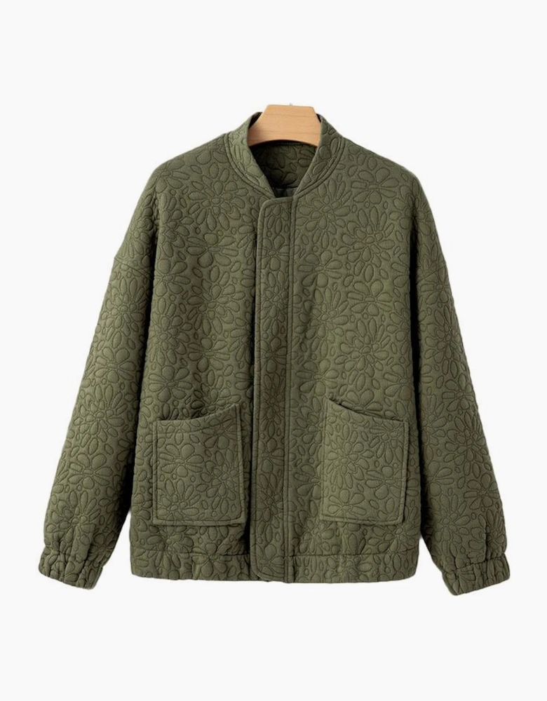 Jungle Green Floral Quilted Jacket