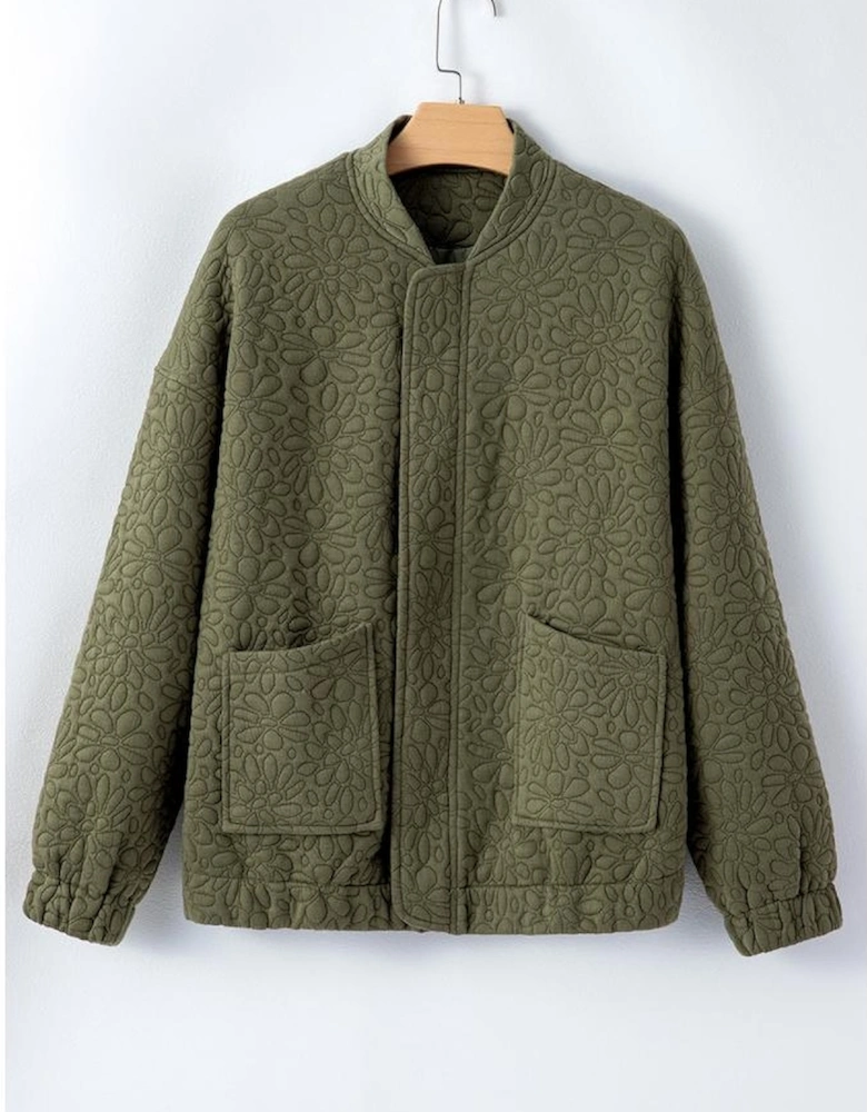Jungle Green Floral Quilted Jacket