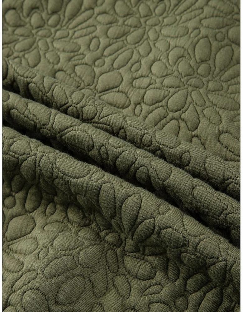 Jungle Green Floral Quilted Jacket