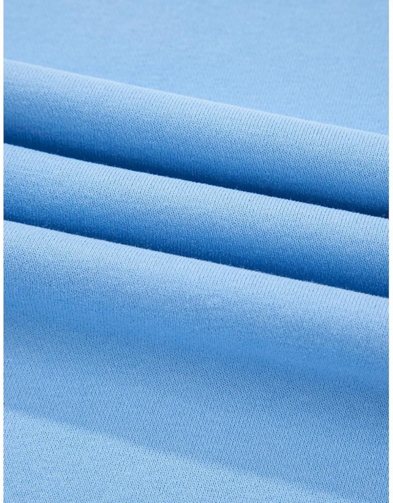 Beau Blue Striped Accent Pullover and Shorts Two Piece Casual Set