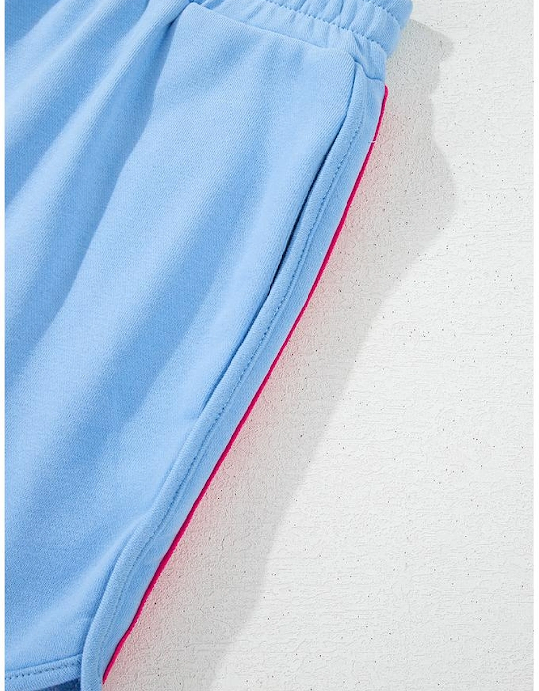 Beau Blue Striped Accent Pullover and Shorts Two Piece Casual Set