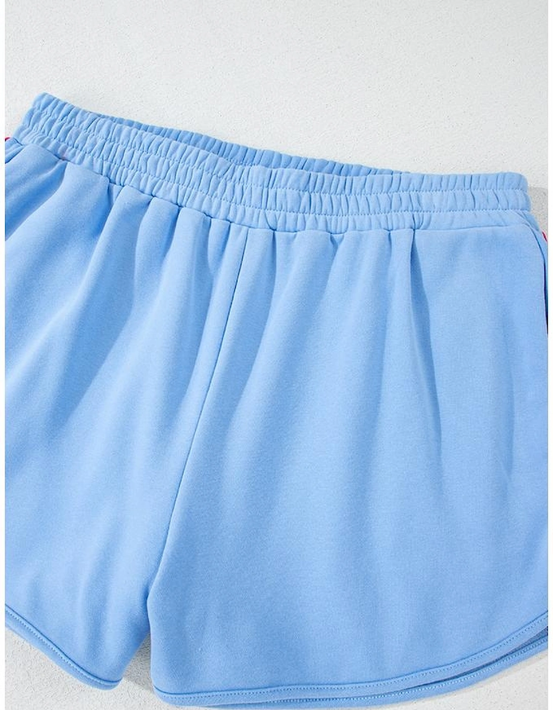 Beau Blue Striped Accent Pullover and Shorts Two Piece Casual Set