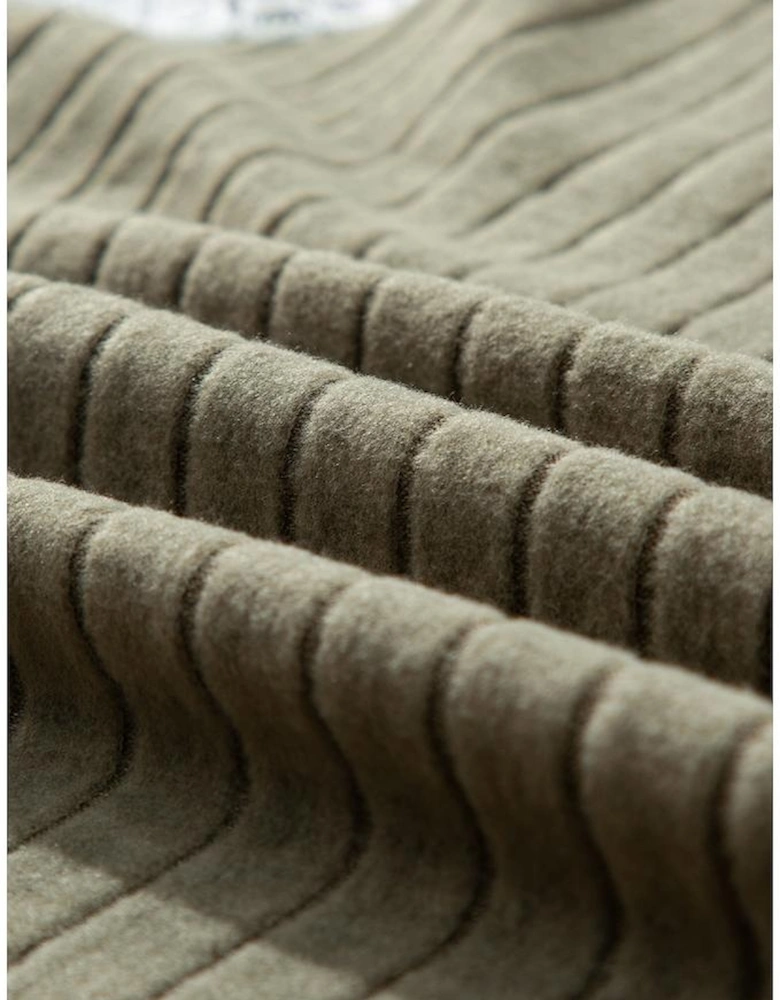 Vineyard Green Plus Size Textured Floral Patchwork Raglan Sleeve Blouse