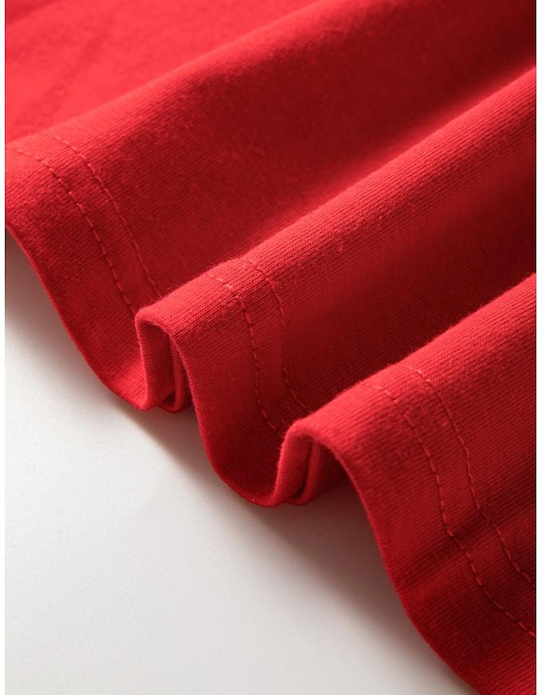 Red Christmas Tree Snowman Printed Crewneck T Shirt