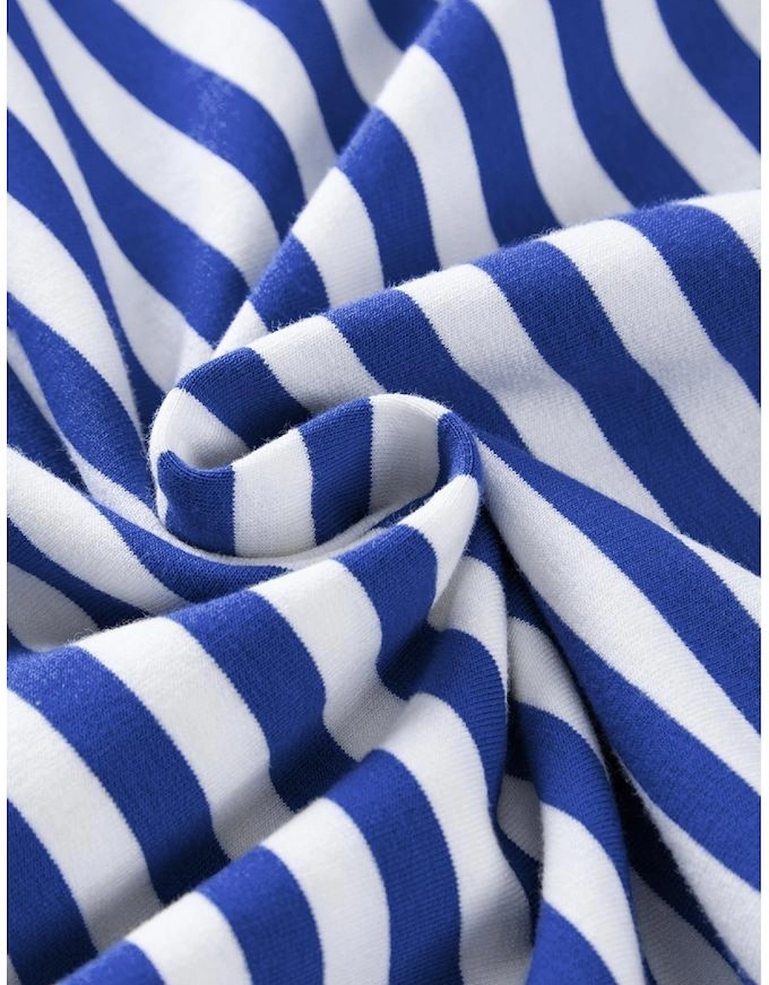 Sky Blue Stripe Striped Contrast Ribbed Trim Crossed Stitch Drop Shoulder Sweatshirt