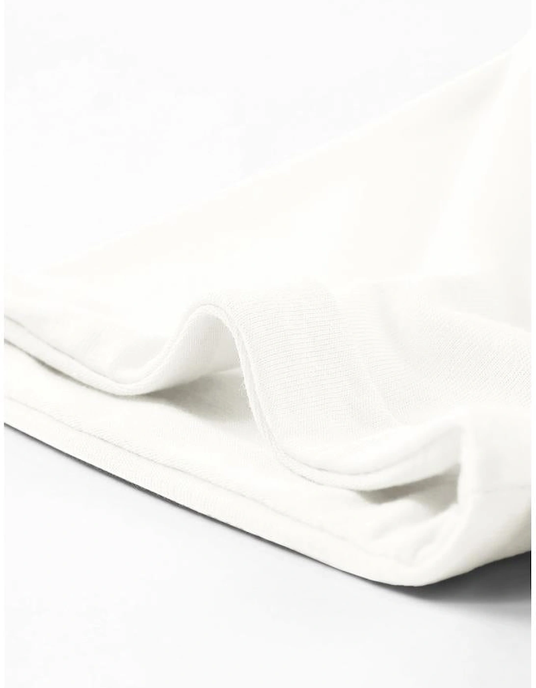 White Casual Plain Crew Neck Tee