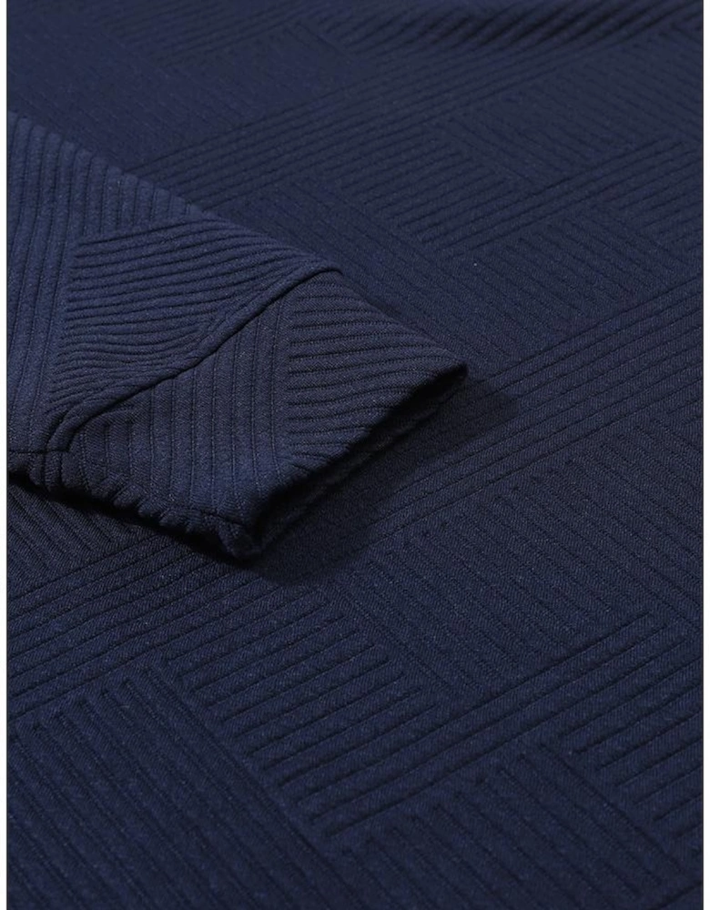 Navy Blue Ultra Loose Textured 2pcs Slouchy Outfit