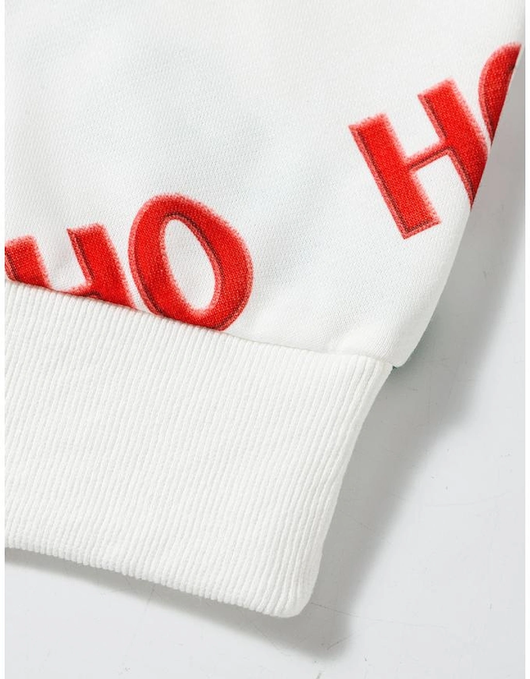 White Christmas HOHOHO Print Drop Shoulder Pullover and Casual Shorts Set