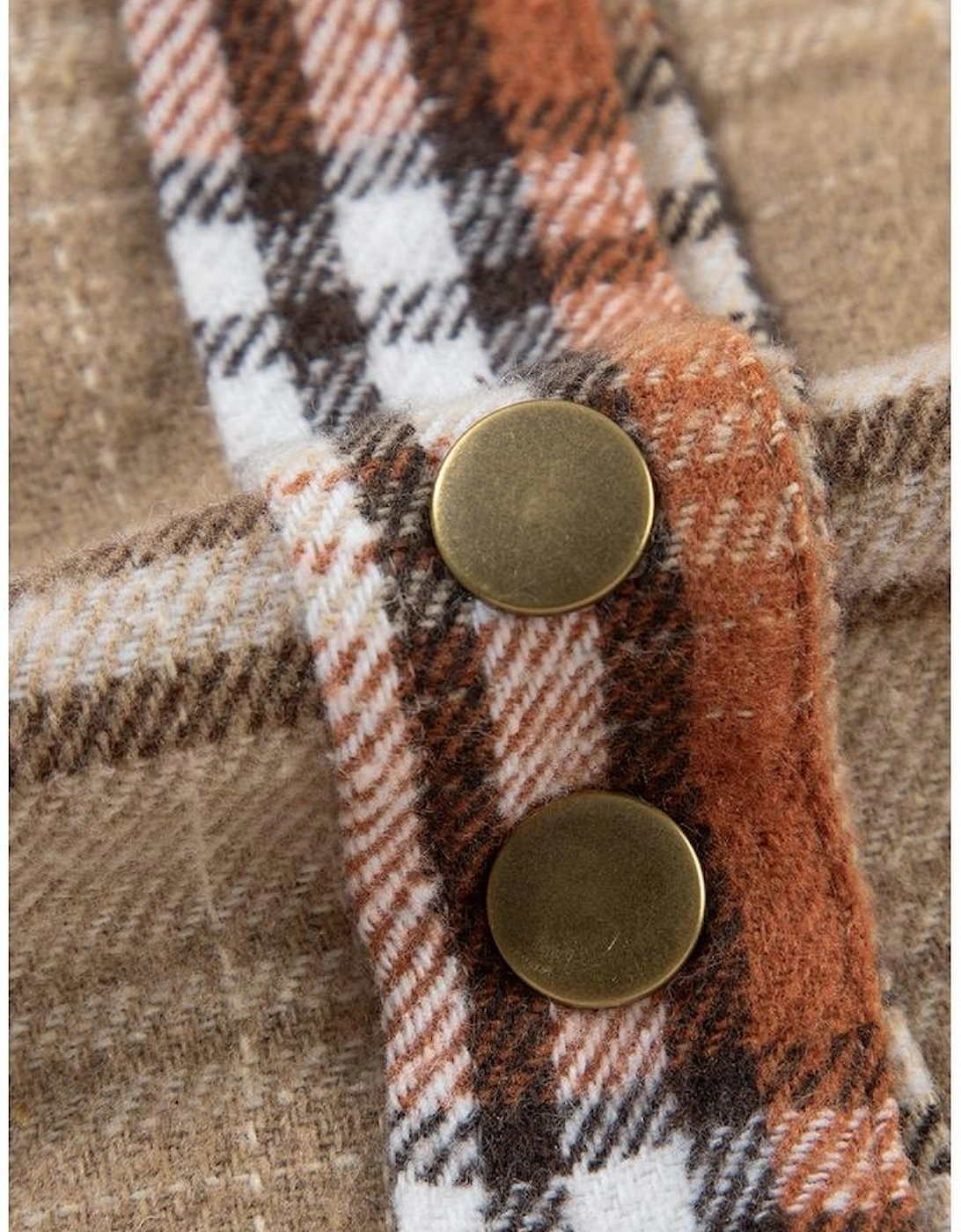 Khaki Plaid Colorblock Patchwork High Low Shacket