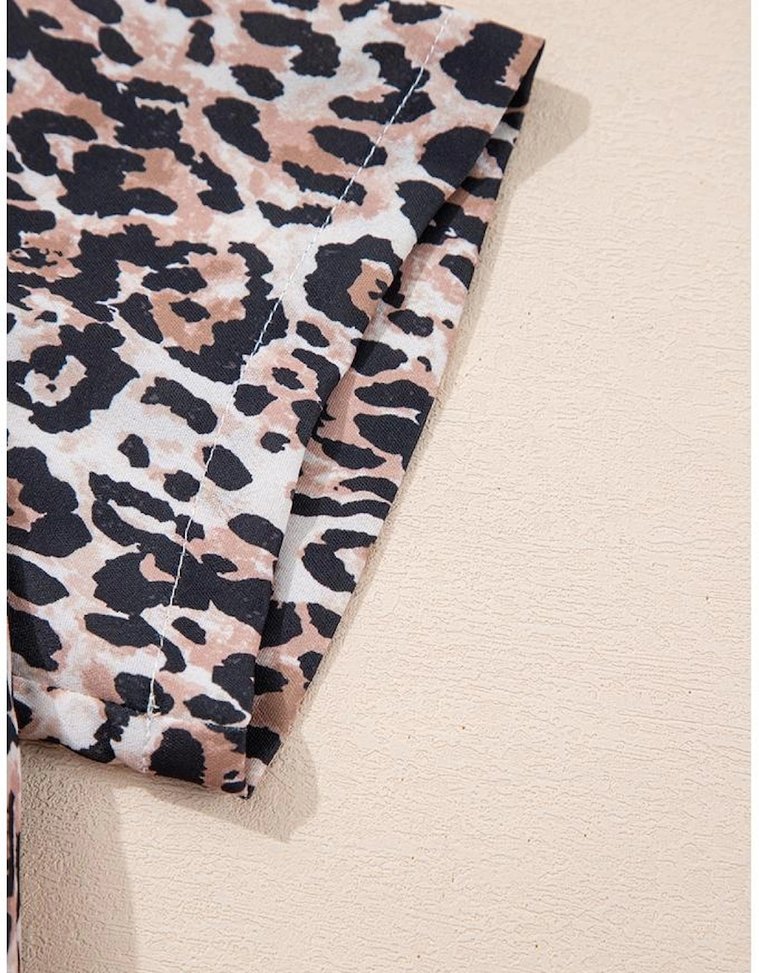 Brown Leopard Print Crew Neck Shift Short T Shirt Dress