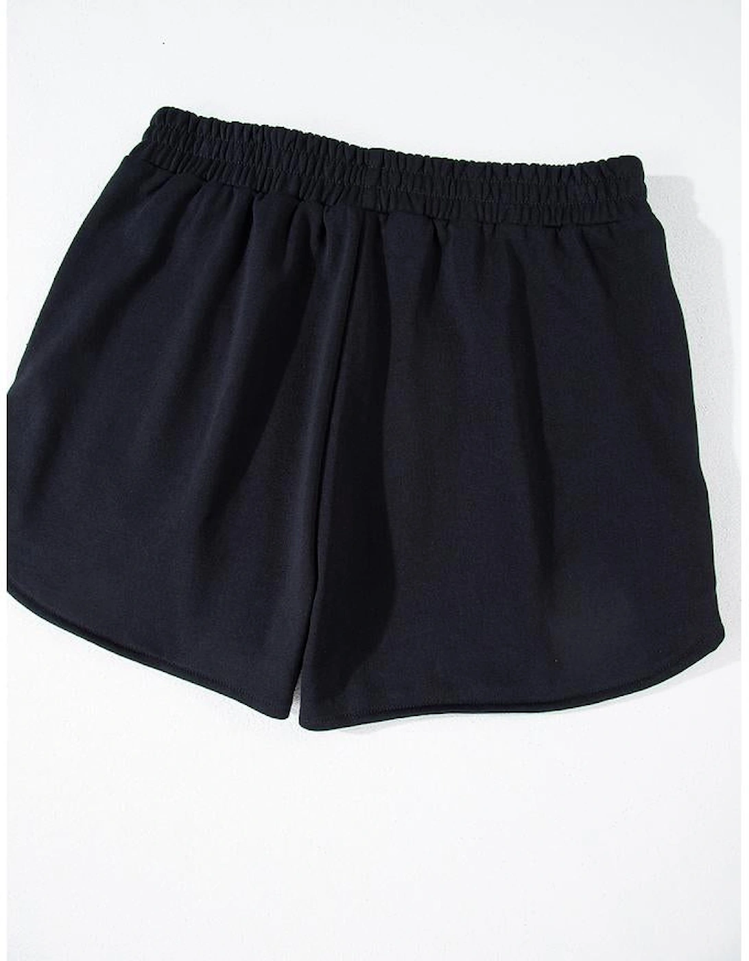 Black Sequined COFFEE Loose Fit Sweatshirt and Shorts Set