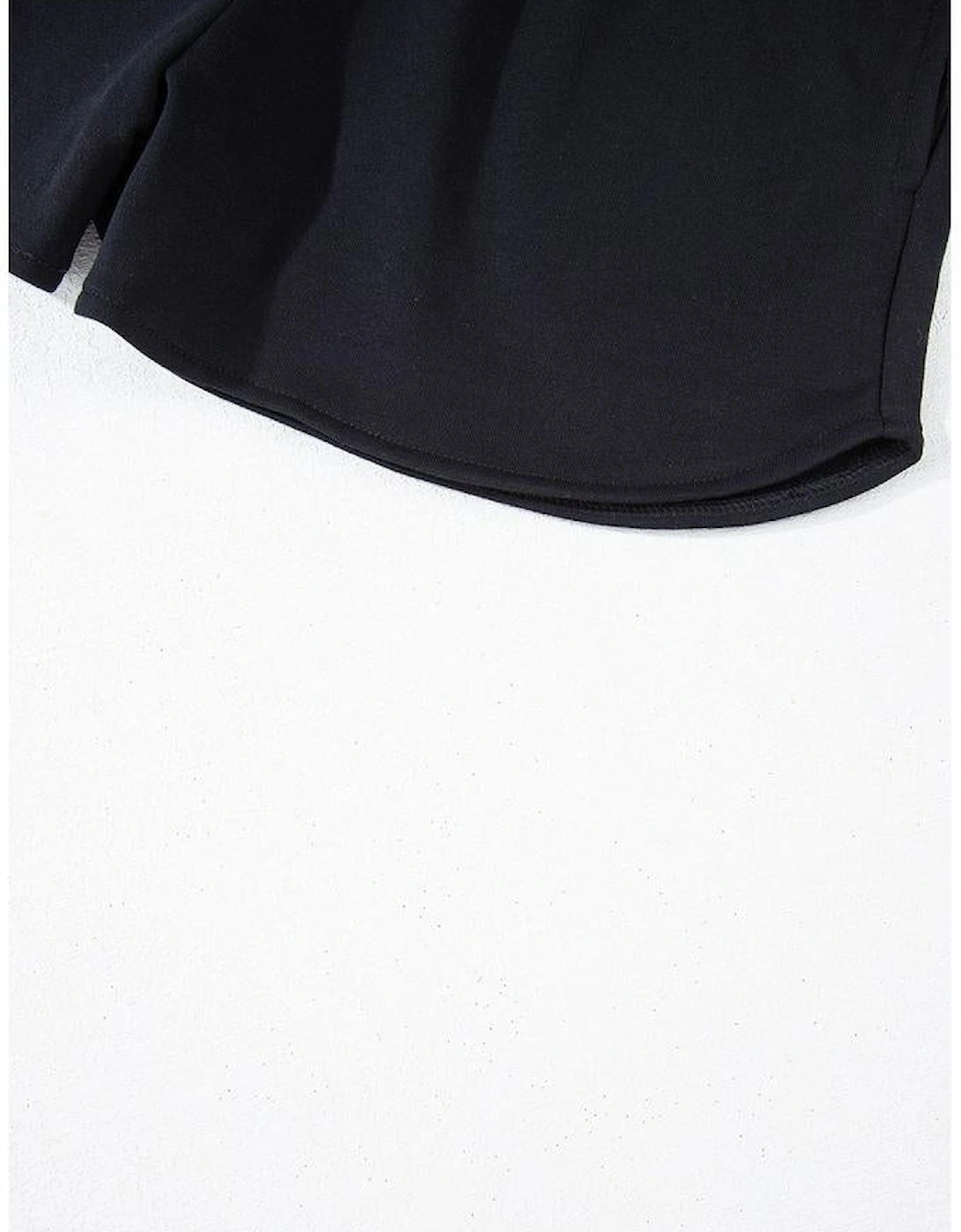 Black Sequined COFFEE Loose Fit Sweatshirt and Shorts Set