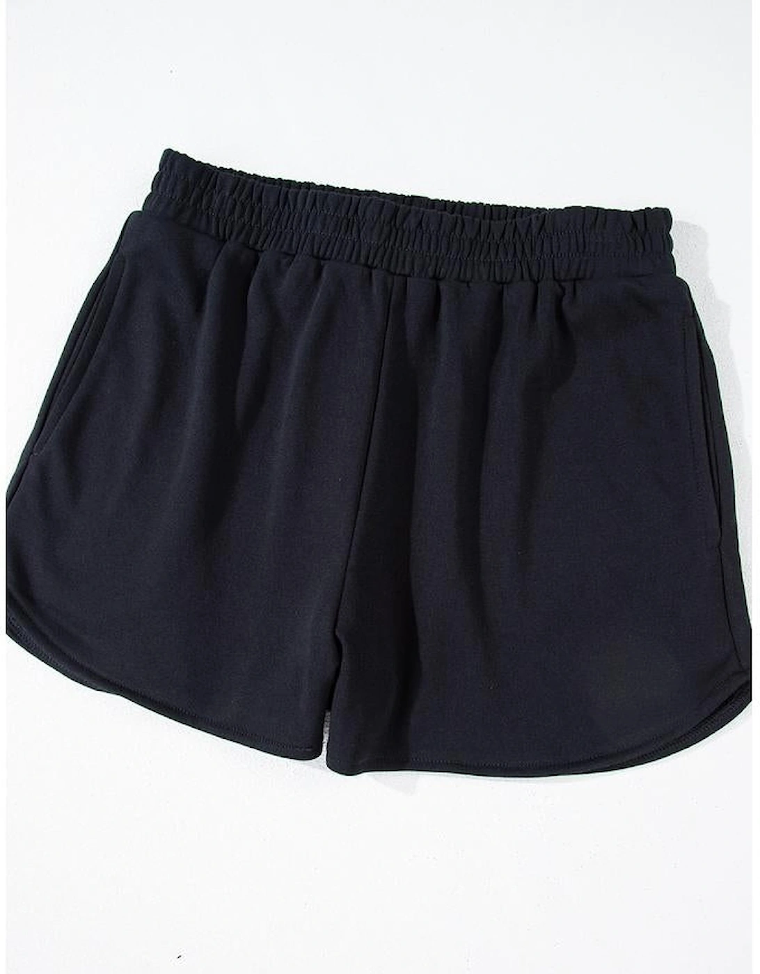 Black Sequined COFFEE Loose Fit Sweatshirt and Shorts Set