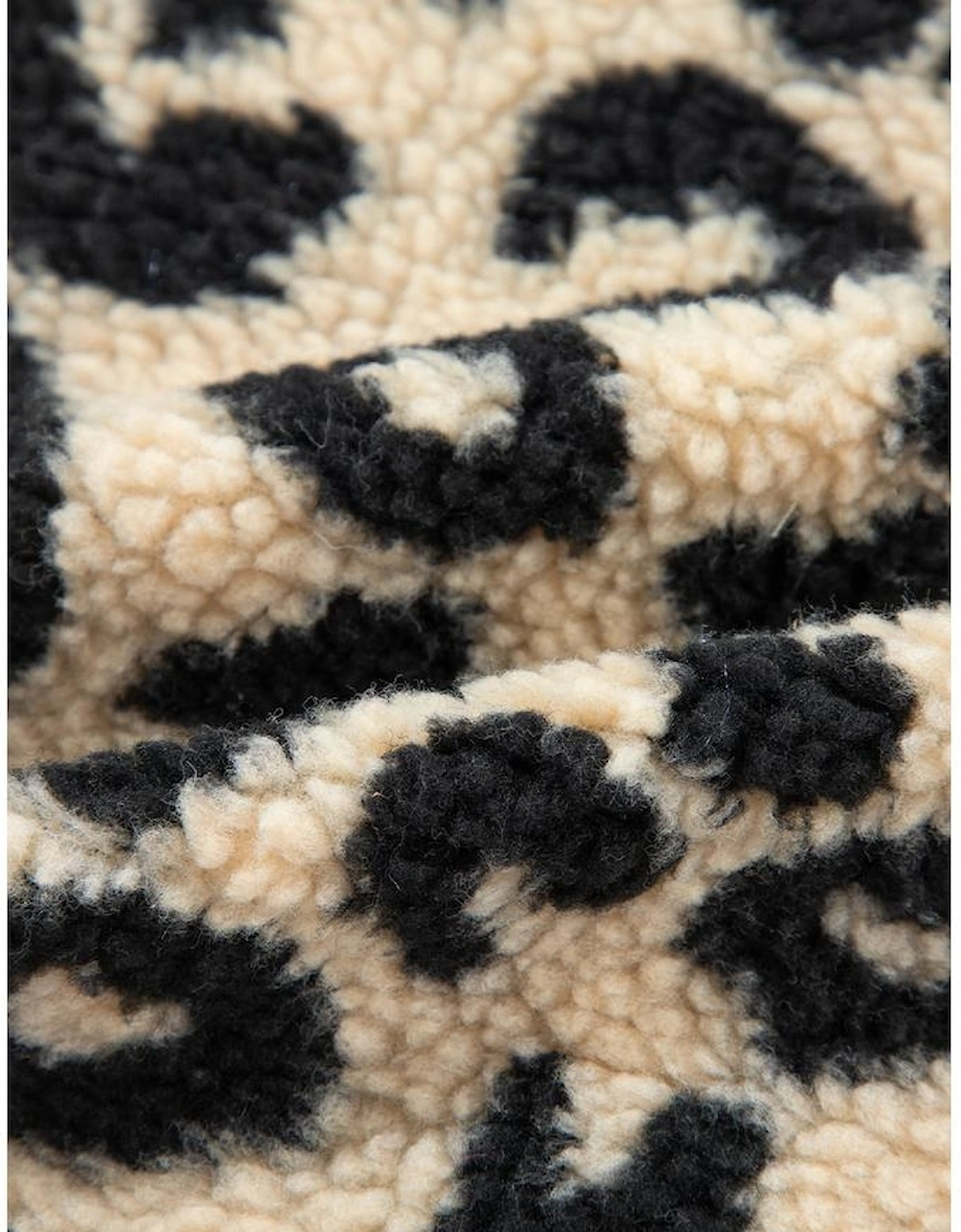 Black Leopard Print Sherpa Vest Coat