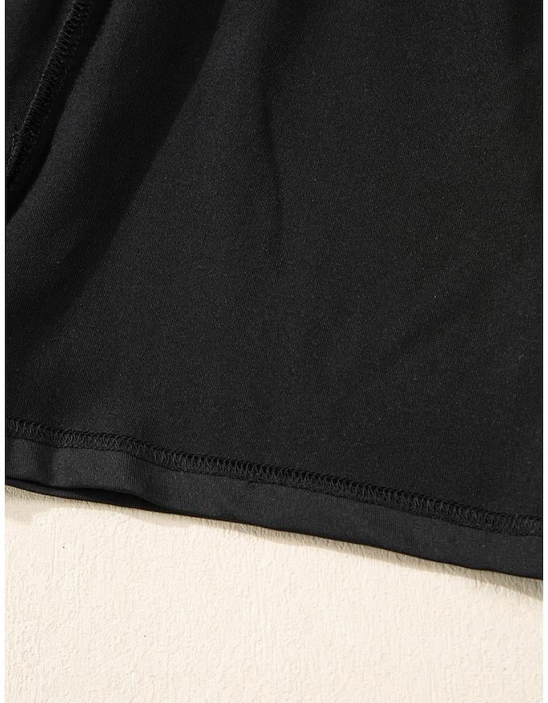 Black Tiered Fringe Trimmed Mini Skirt