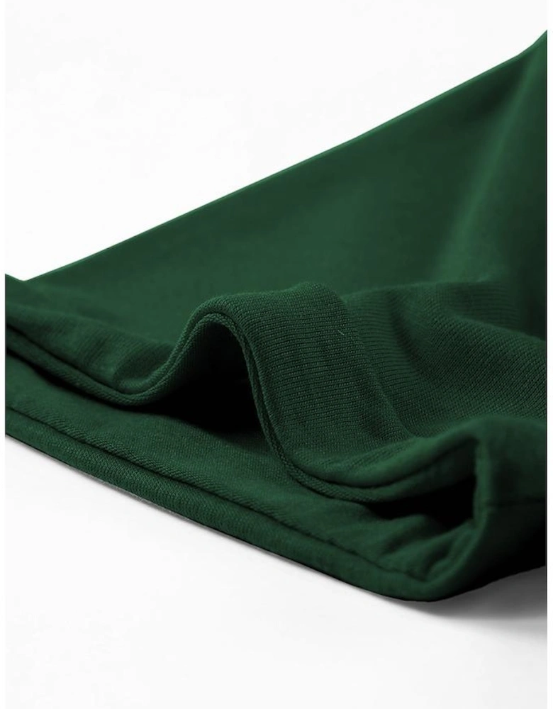 Green Casual Plain Crew Neck Tee