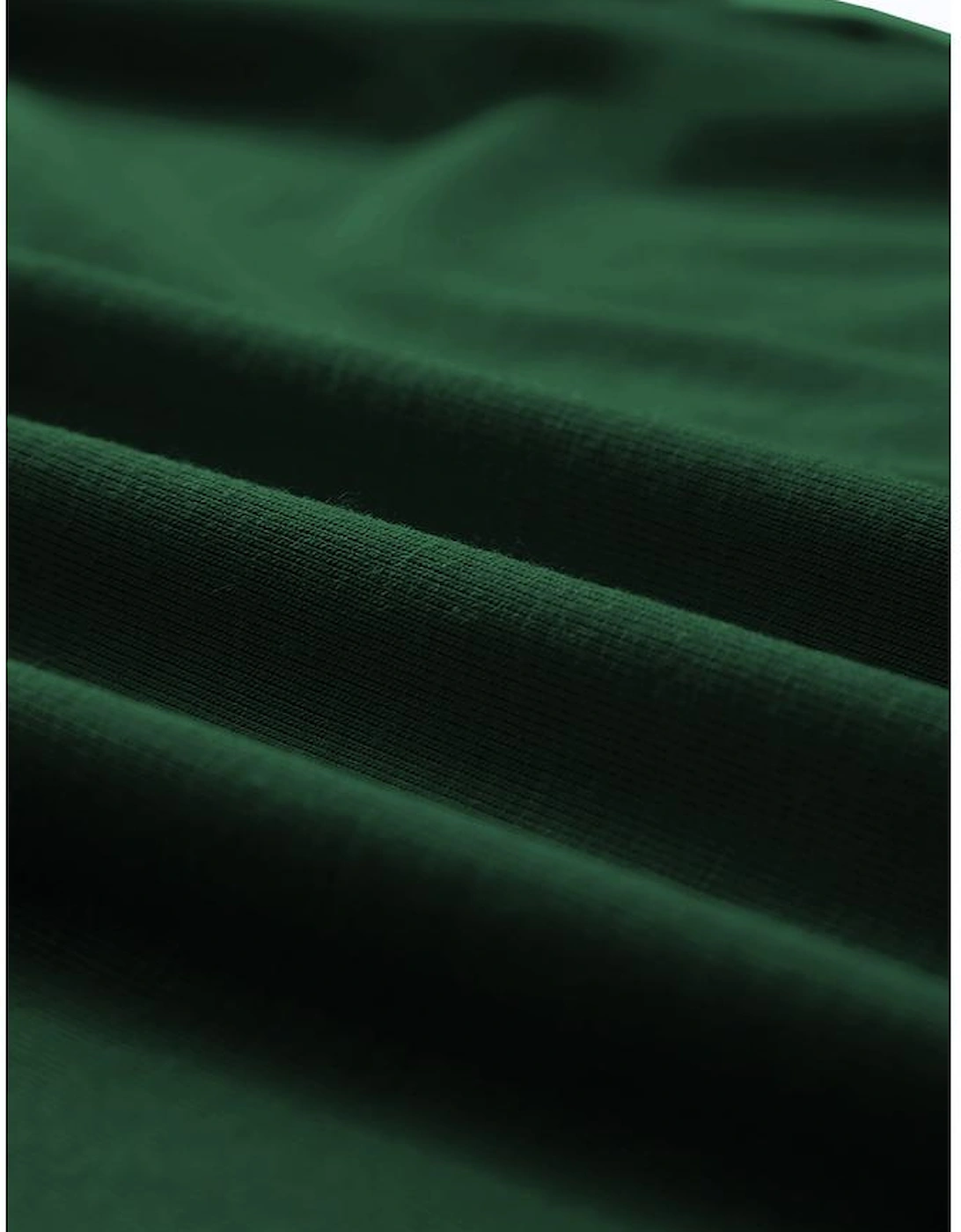 Green Casual Plain Crew Neck Tee