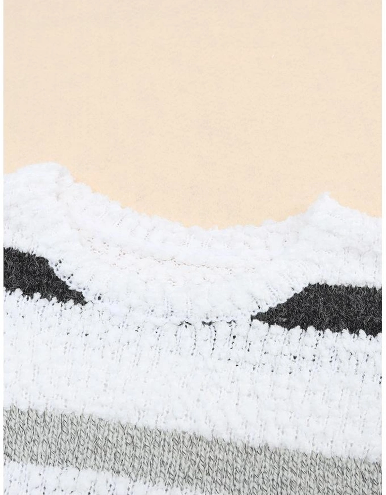 Striped Popcorn Knit Sweater