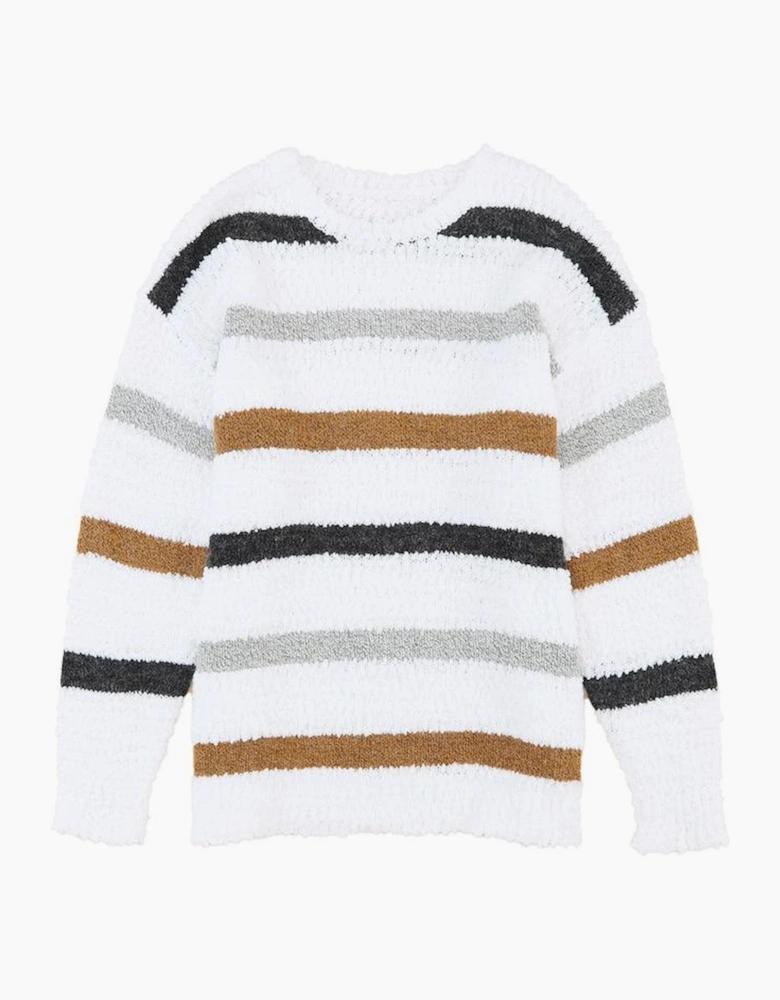 Striped Popcorn Knit Sweater