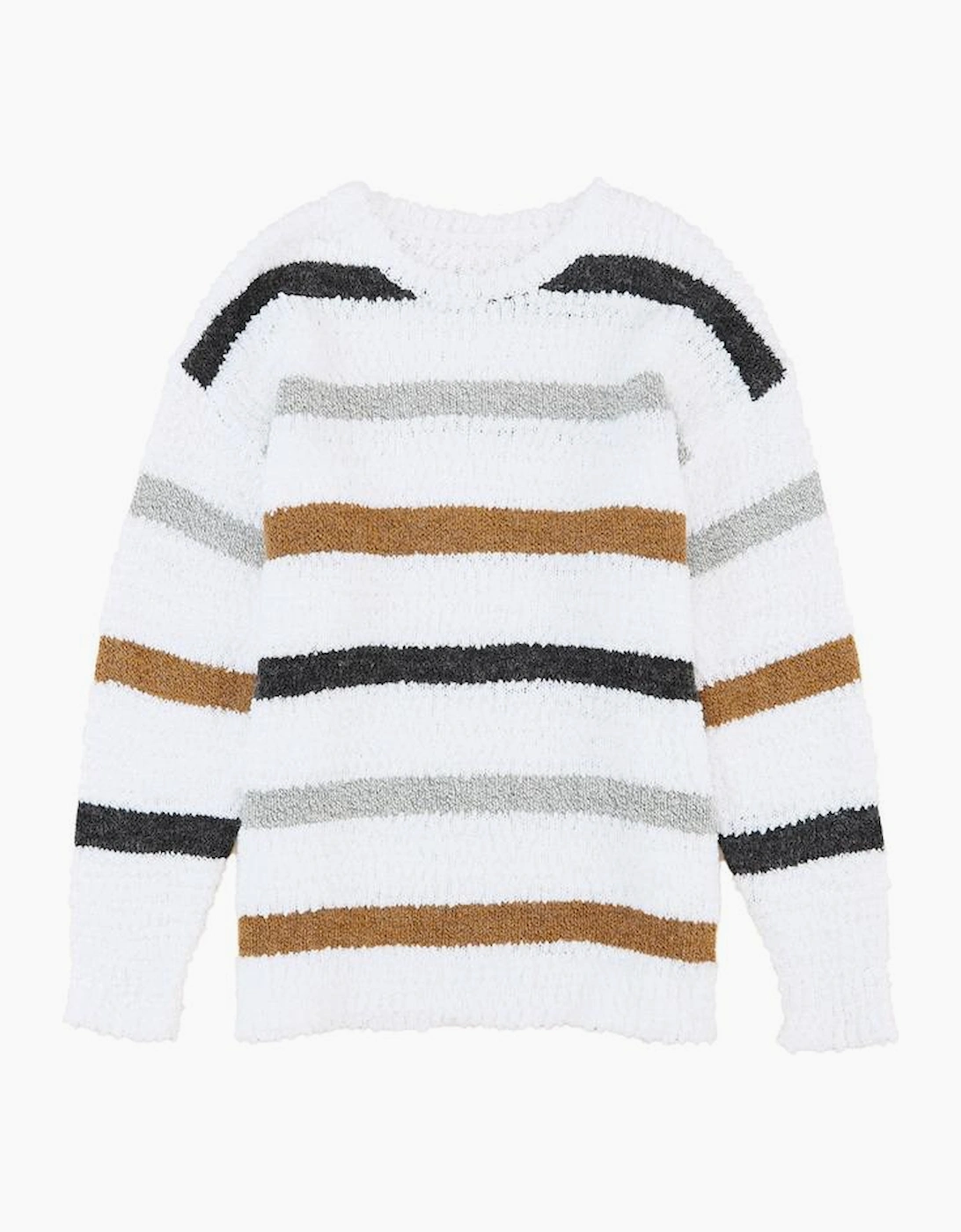 Striped Popcorn Knit Sweater