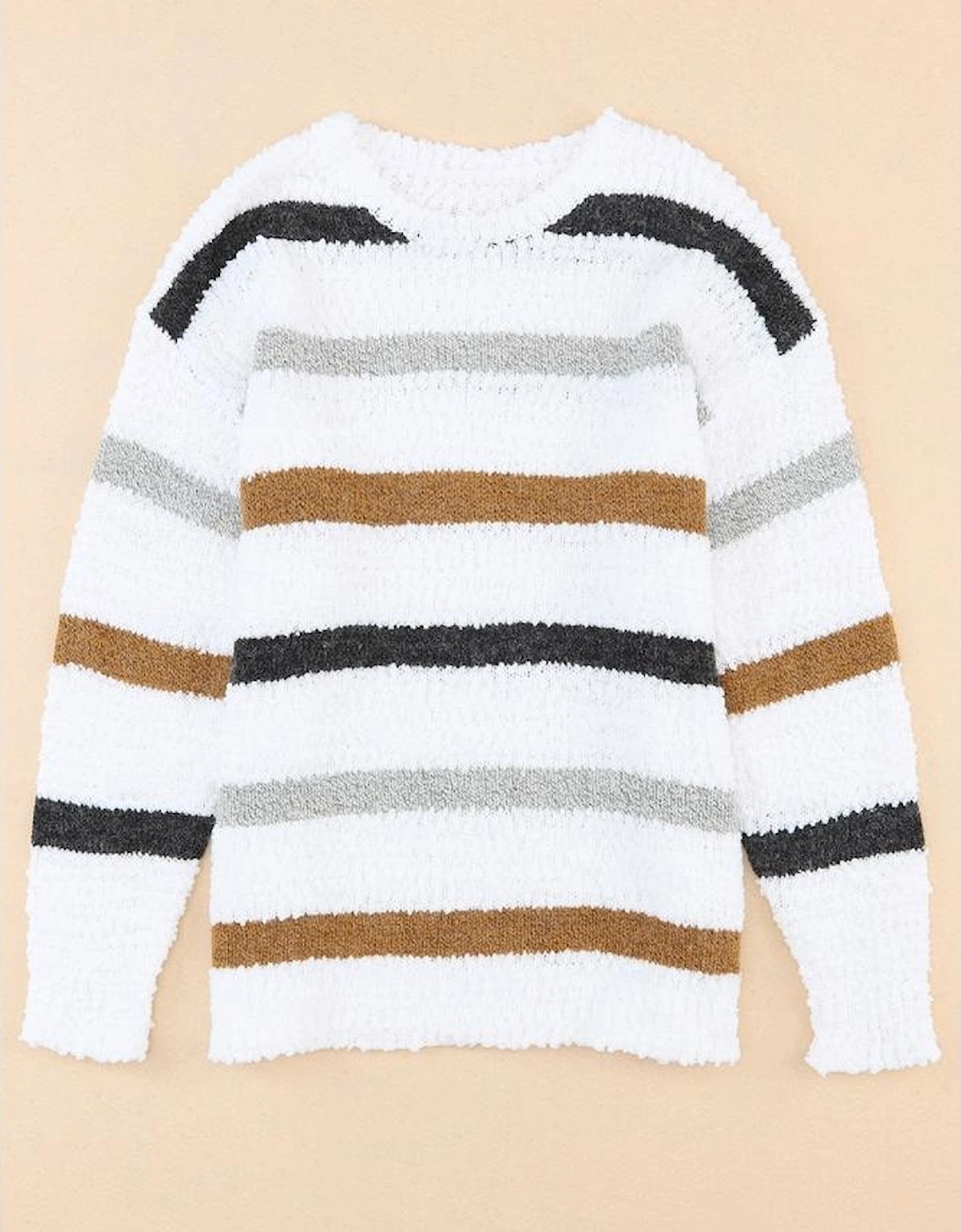 Striped Popcorn Knit Sweater