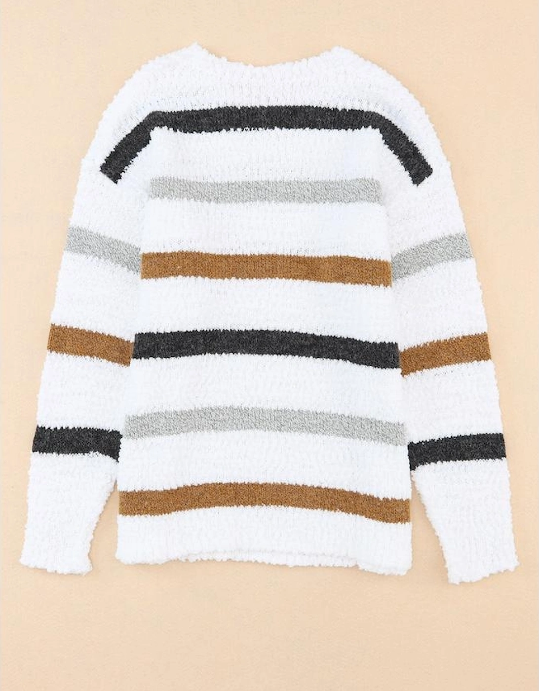 Striped Popcorn Knit Sweater