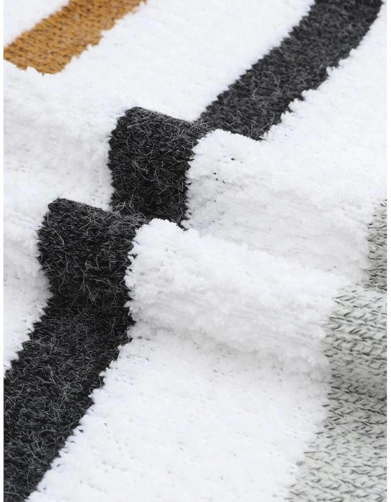 Striped Popcorn Knit Sweater