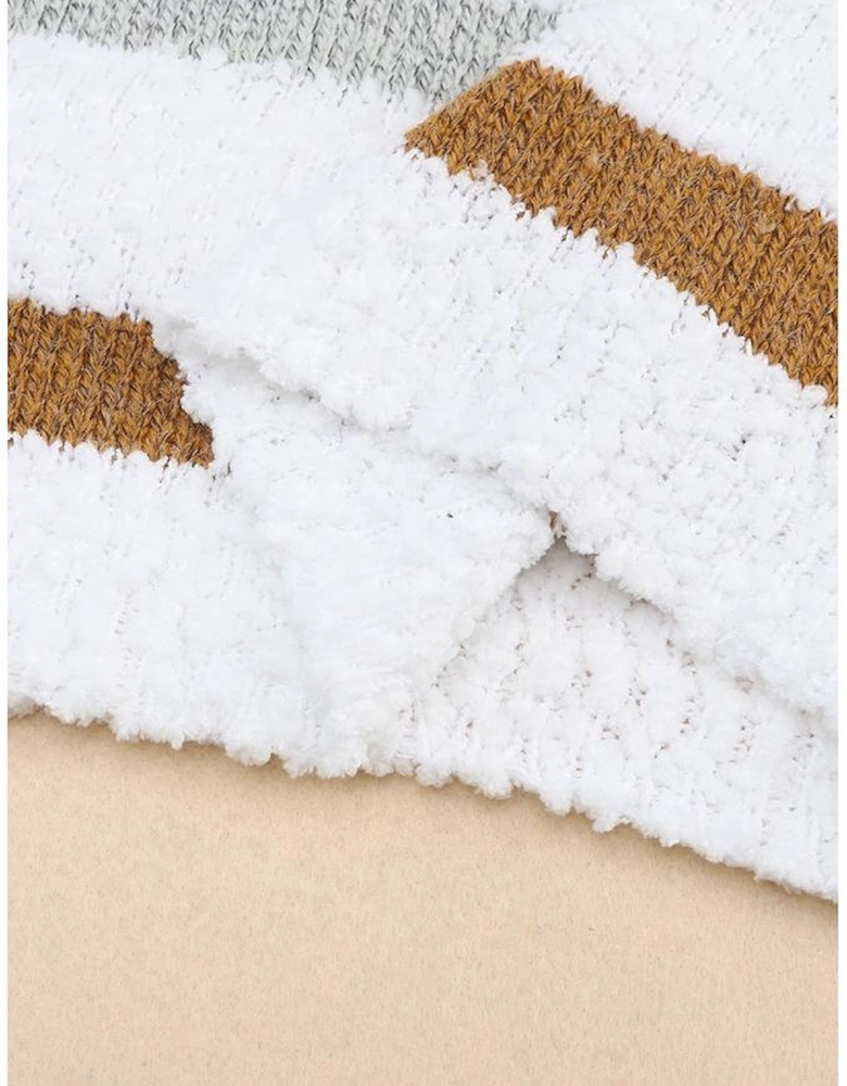 Striped Popcorn Knit Sweater