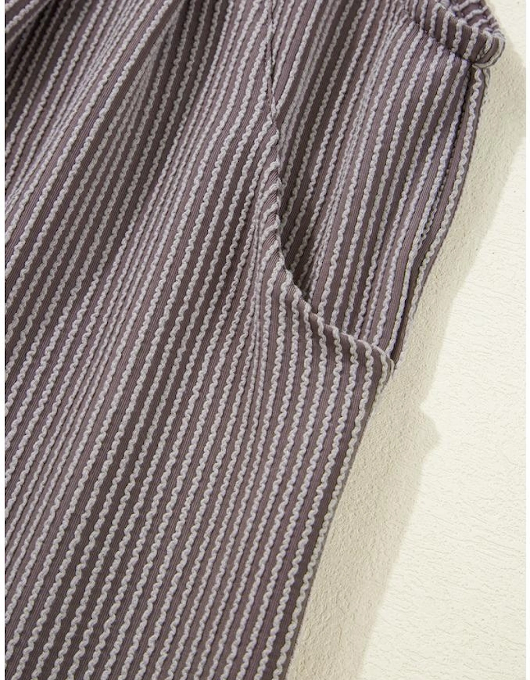 Philippine Gray Corded Adjustable Straps Wide Leg Loose Overall