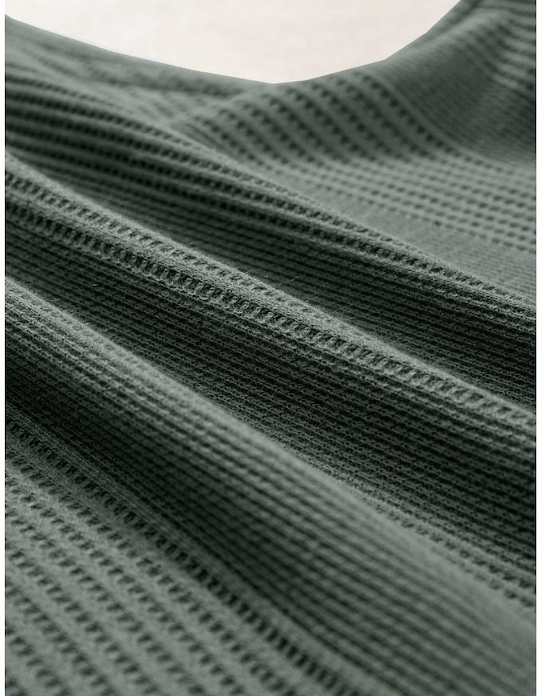 Duffel Green Solid Color Ribbed Ruffle Tank Top and Pants Set