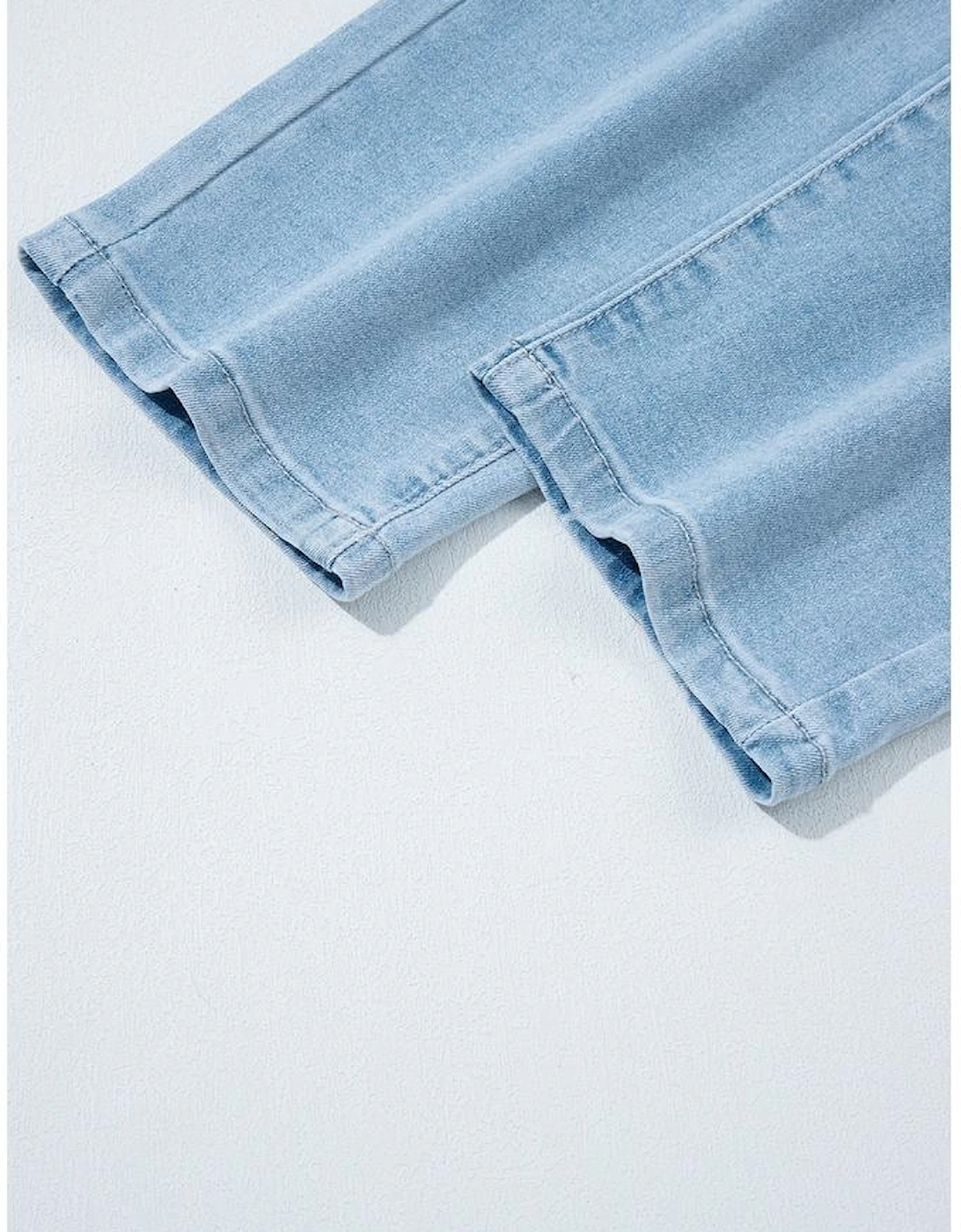 Beau Blue High Rise Barrel Relaxed Patch Pocket Jeans