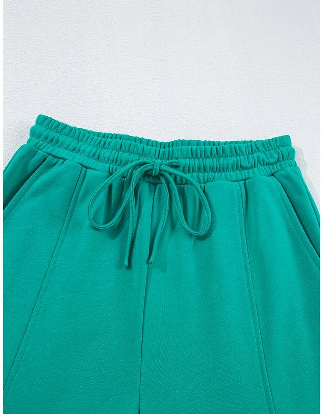 Solid Color Pullover Top and Cargo Pants Set