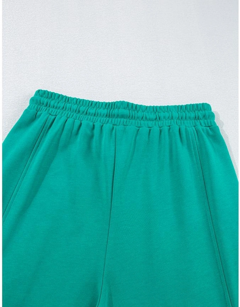 Solid Color Pullover Top and Cargo Pants Set