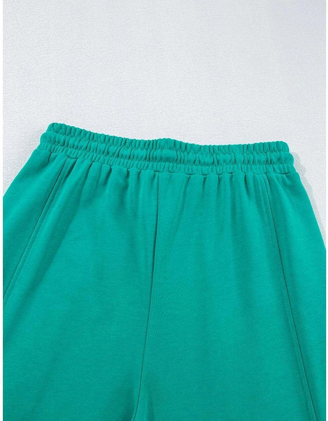 Solid Color Pullover Top and Cargo Pants Set