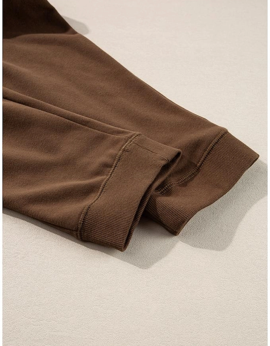 Coffee Solid Color High Low Pullover and Skinny Pants Set