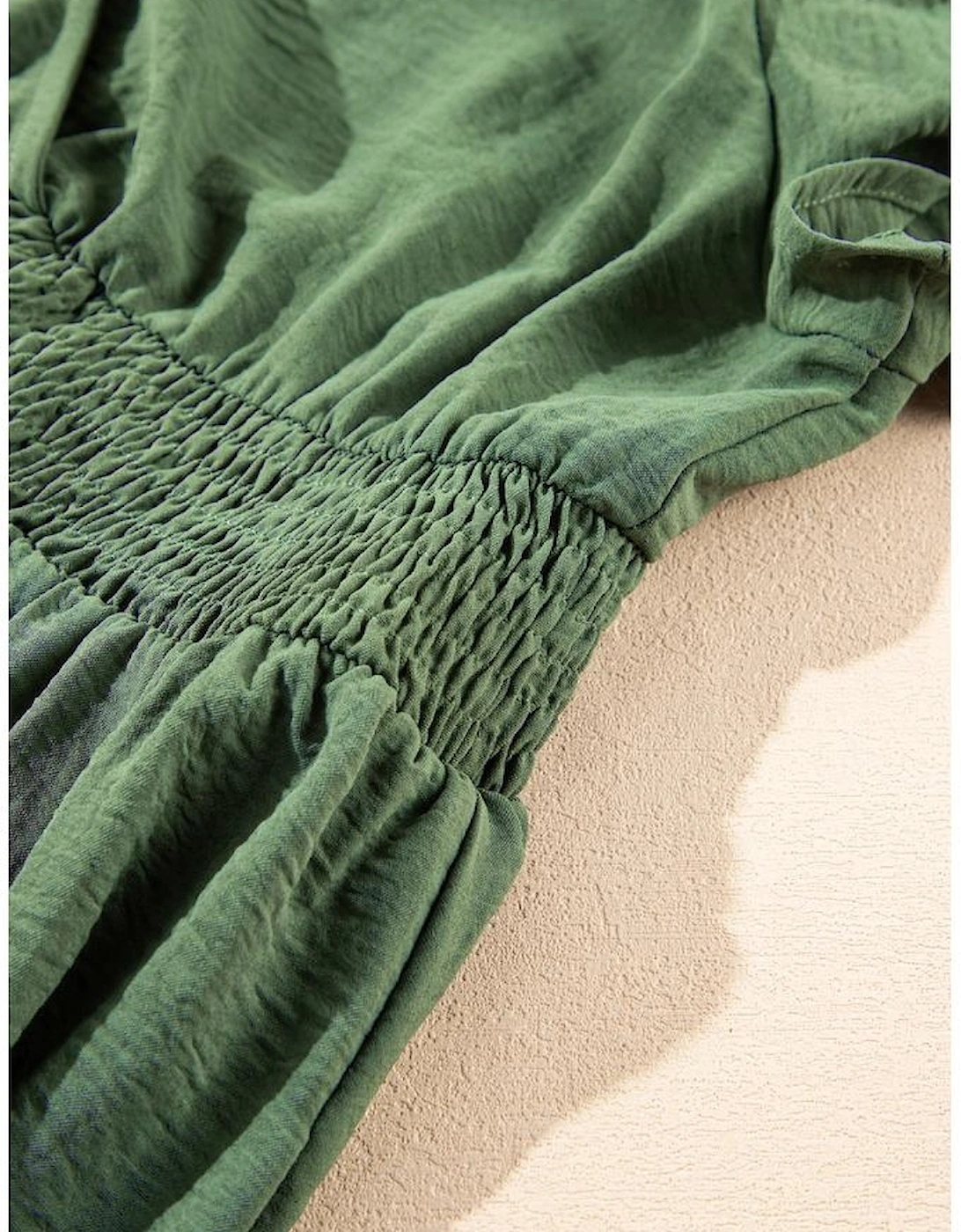 Four Leaf Clover Surplice Neckline Shirred High Waist Plus Size Maxi Dress